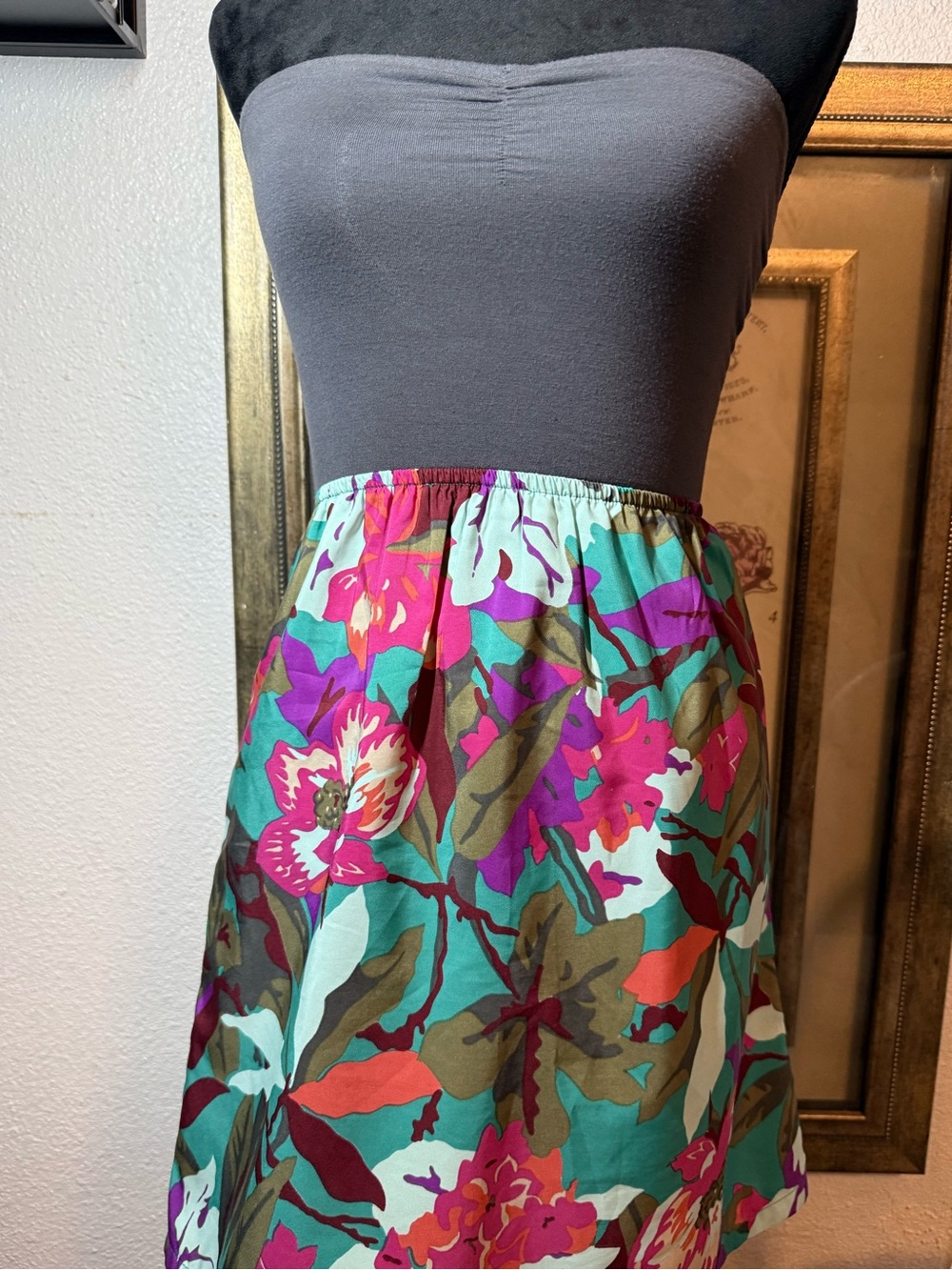 Roxy Floral Strapless Tube Dress Size •XS• Y2K Boho Beach Mini